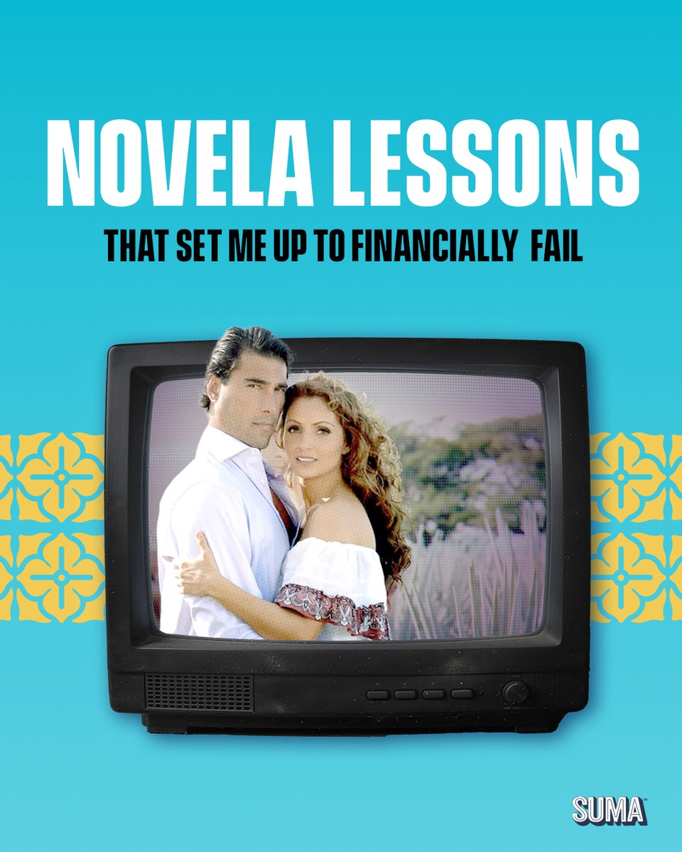 Suma Novela Lessons social post with a retro telenovela TV